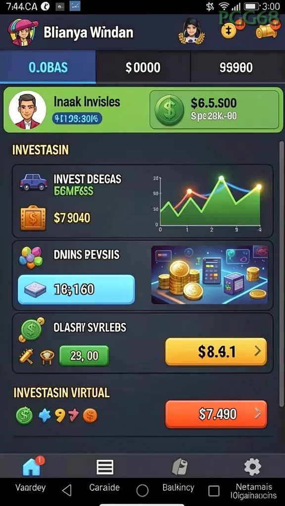 Cuplikan layar DANA777 — menu navigasi